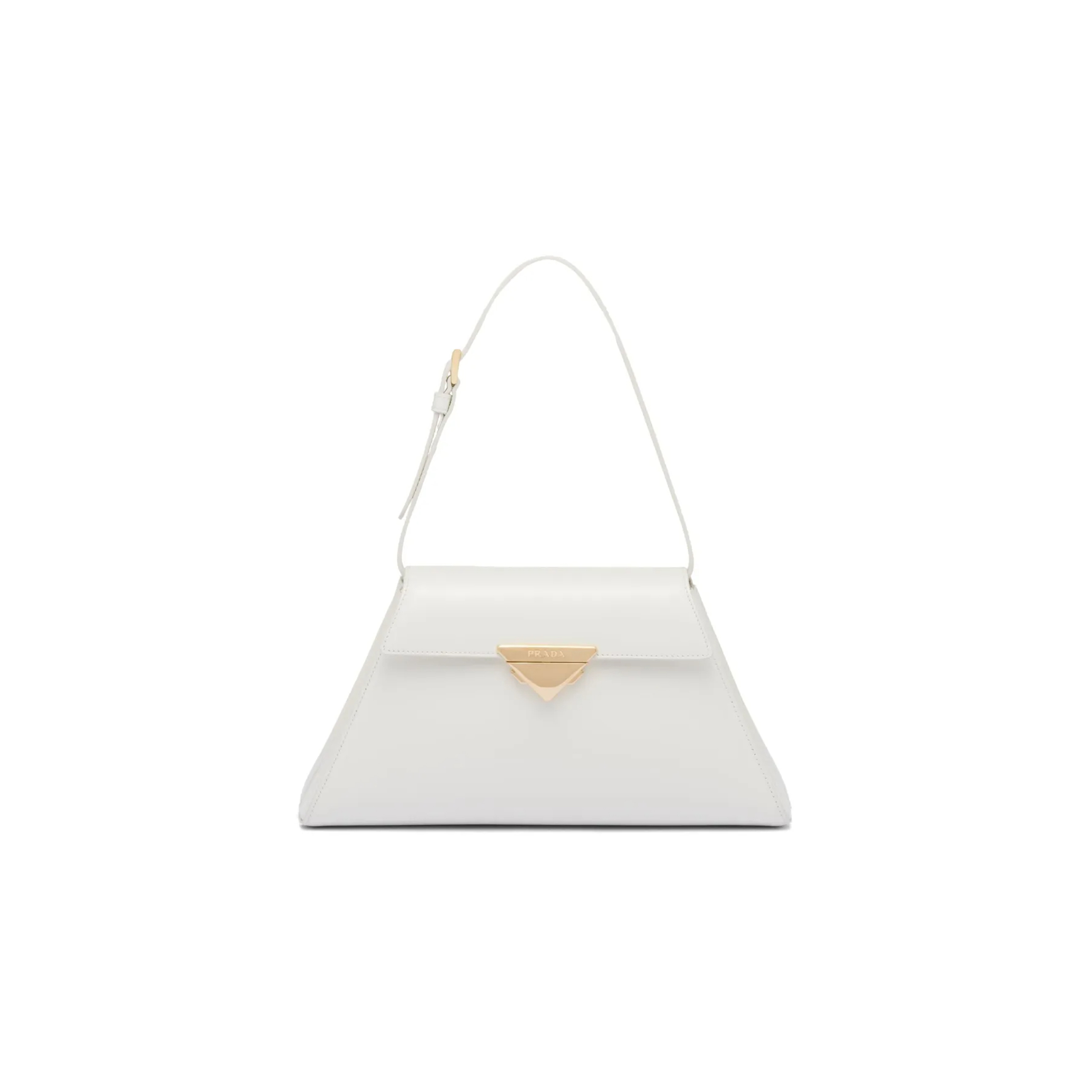 PRADA TRIANGLE-LOGO LEATHER SHOULDER BAG 1BD342 (34*19*8cm)